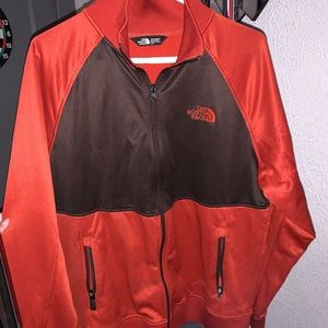 Orange and Brown North Face Jacket